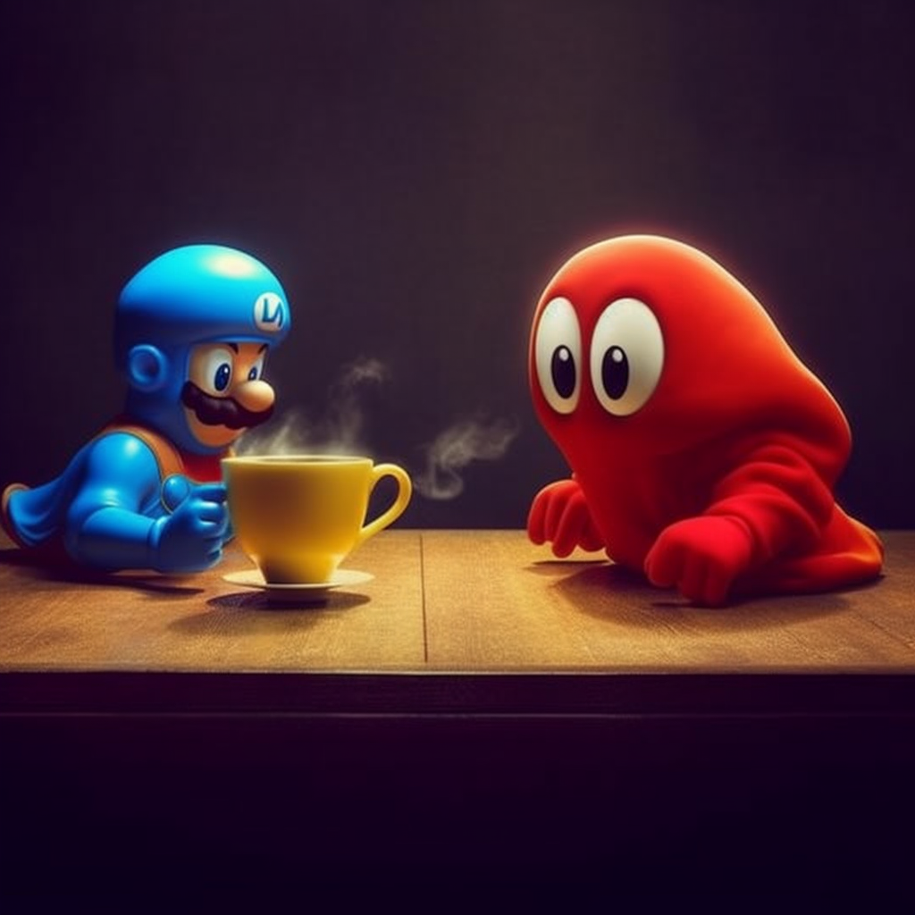 Como seria o encontro do Mario com Pac-Man?
